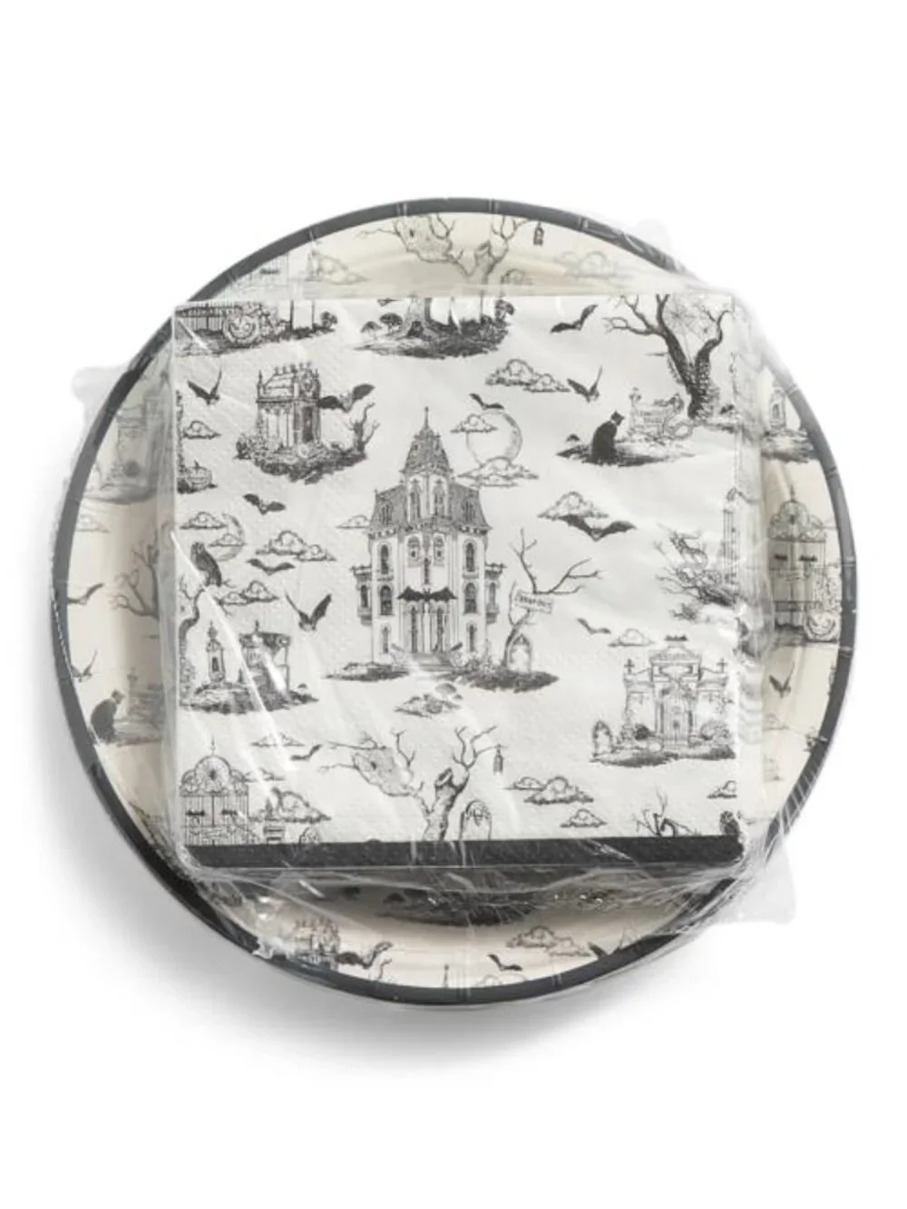 CYNTHIA ROWLEY 56pc Haunted Toile Cocktail Napkins & Dessert Plates Set - NIP
